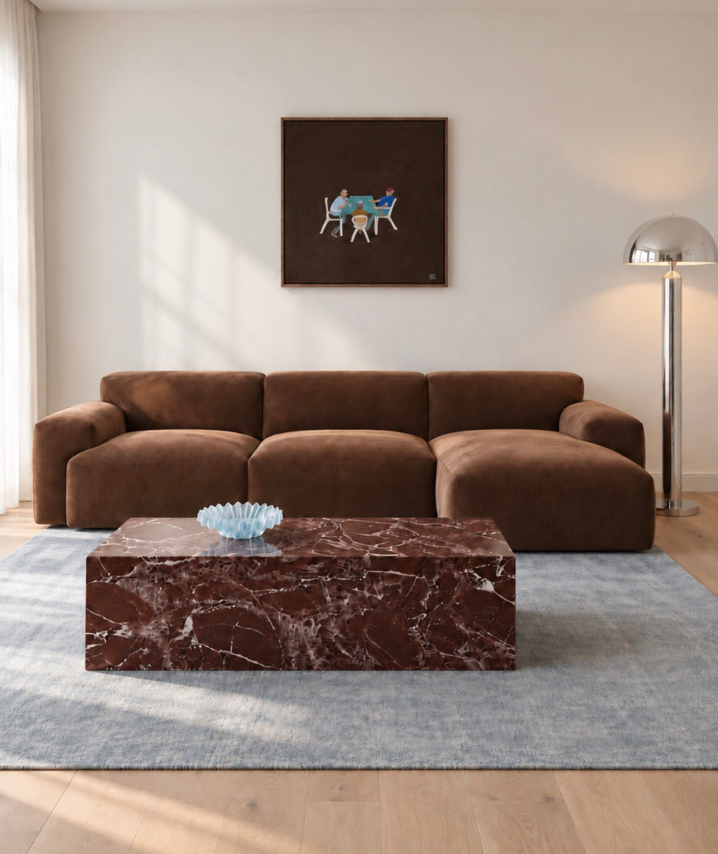 “Scopa Table” stretched canvas, framed in Tassie Oak