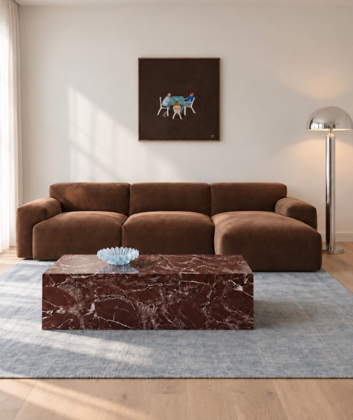 “Scopa Table” stretched canvas, framed in Tassie Oak