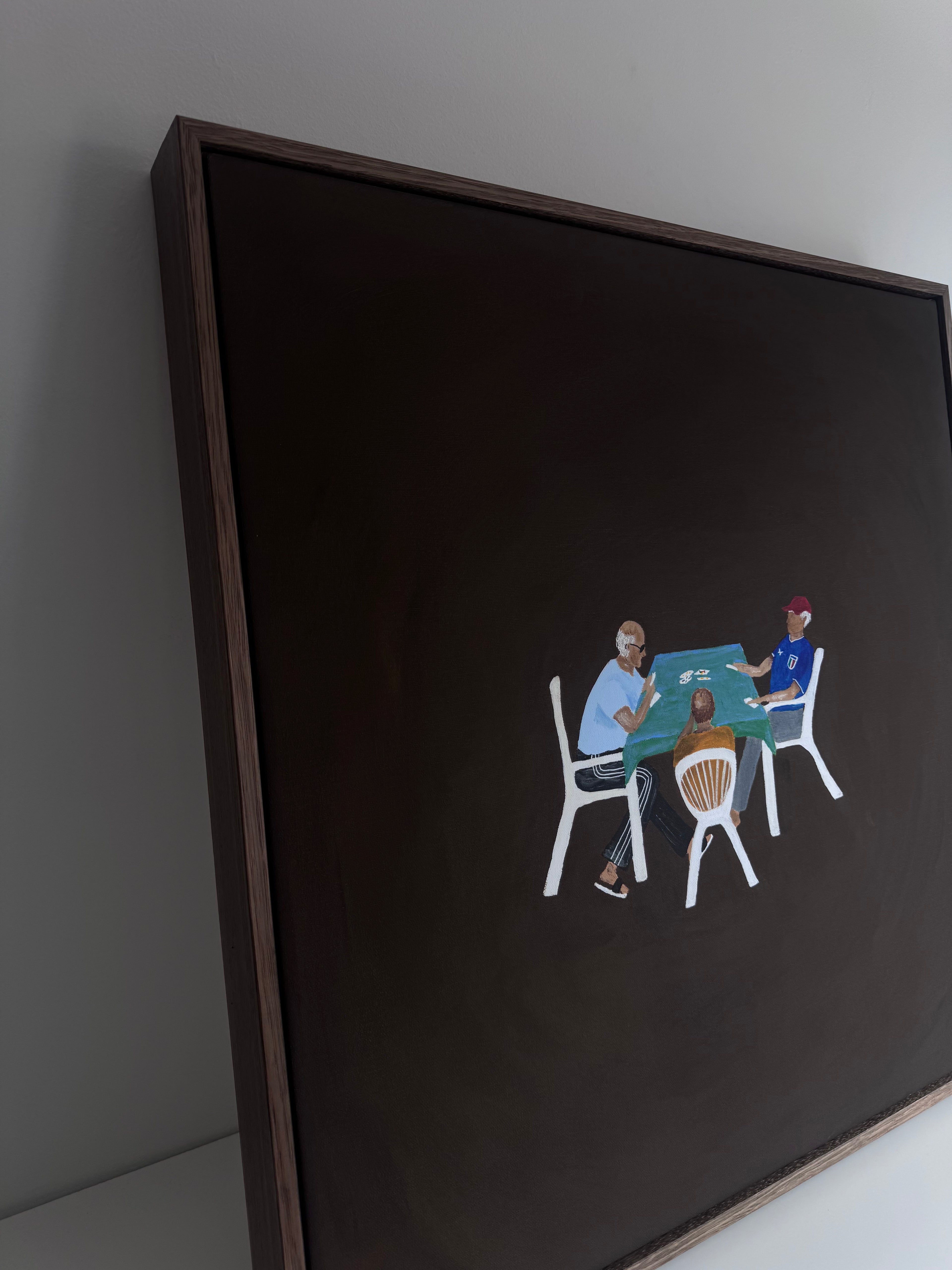 “Scopa Table” stretched canvas, framed in Tassie Oak