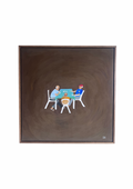“Scopa Table” stretched canvas, framed in Tassie Oak